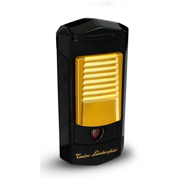 Tonino Lamborghini Sepang Matte Black and Gold Triple Torch Lighter-0