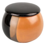 Tobacco jar round black / brown