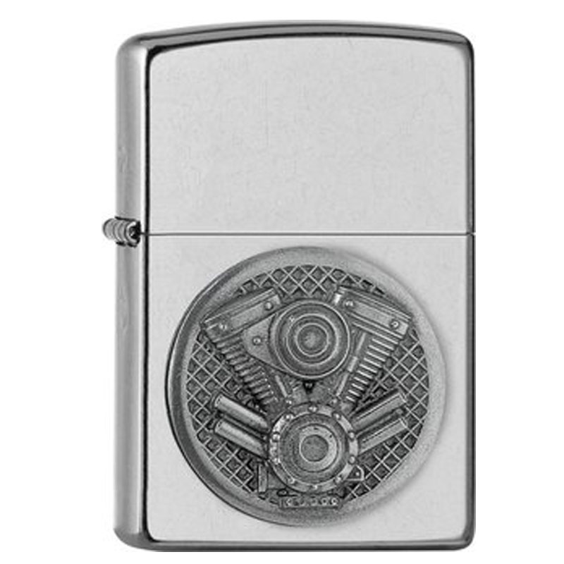 zippo-street-chrome-motor ZIPPO street chrome Emblem "Motor" - Image 1