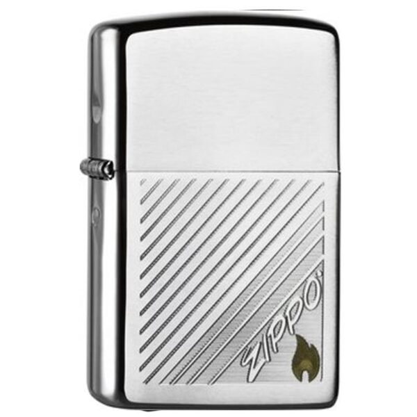 ZIPPO Chrom brushed TT Stripe Flame 60000663