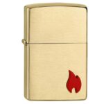 ZIPPO 218 Emblema Vermelho CETIM OURO 200
