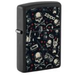 Zippo Preto Grunt Caveiras 60007008