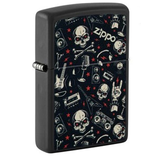 Zippo Preto Grunt Caveiras 60007008