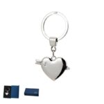 Porta chaves Metal Coração com Seta Cromado