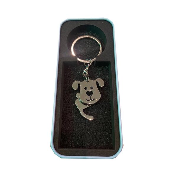 Porta chaves Metal Cão Cromado
