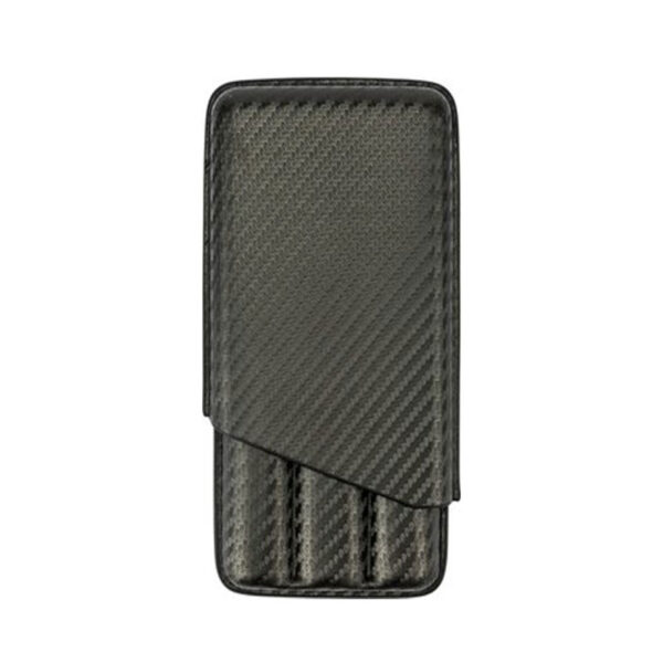 Charuteira Couro Design Carbono 3 Puros