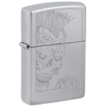 ZIPPO Cromado Pulido SKULL PUNK 600