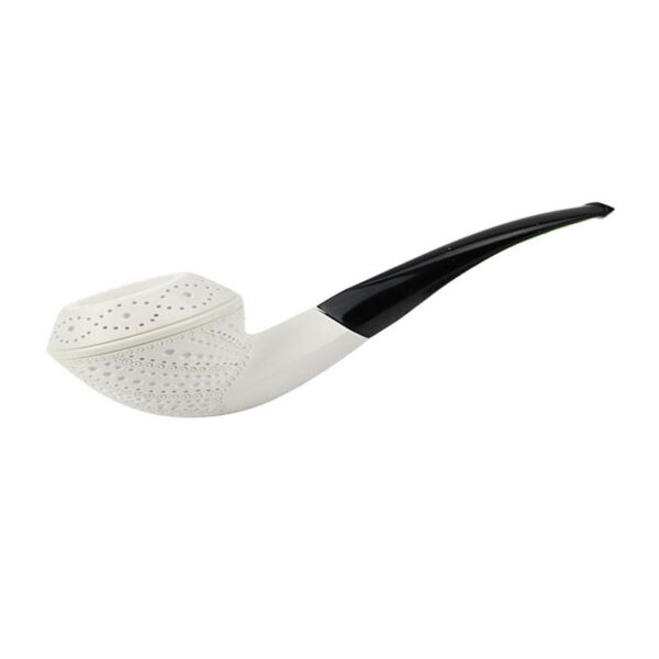 Cachimbo Block Meerschaum XL Engraved Half Bent Bulldog