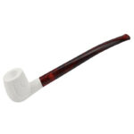Cachimbo de leitura de espuma do mar gravado ligeiramente curvo