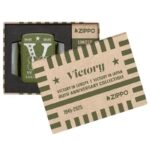 ZIPPO Steel Case Green Crackle Victory Europe 80  60007594 - Image 3