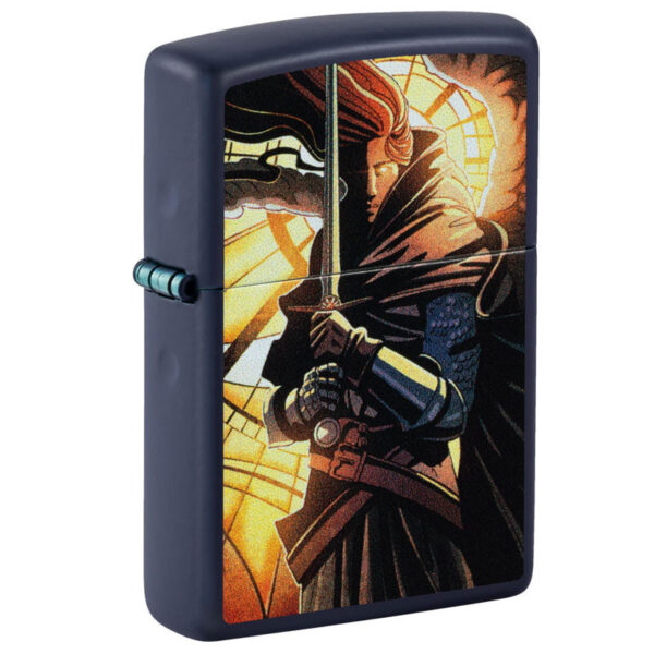 ZIPPO Navy Blue Matte color Medieval Warrior 60007542