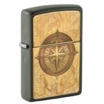 ZIPPO Verde Fosco Bussola Topográfica 2008093