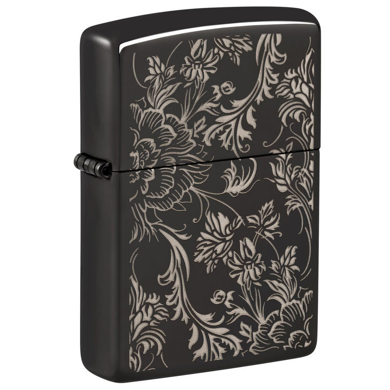ZIPPO-ebano-Alto-Polimento- ZIPPO Ebony High Polished Black Gelasert Filigree 60007591 - Image 1