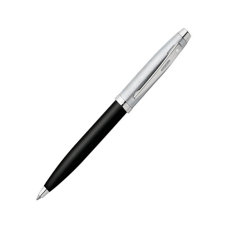 Esferográfica-SHEAFFER-100-Preto-Lacado-Gloss-Cromado-Escovado Esferográfica SHEAFFER 100 Preto Lacado Gloss Cromado Escovado - Image 1