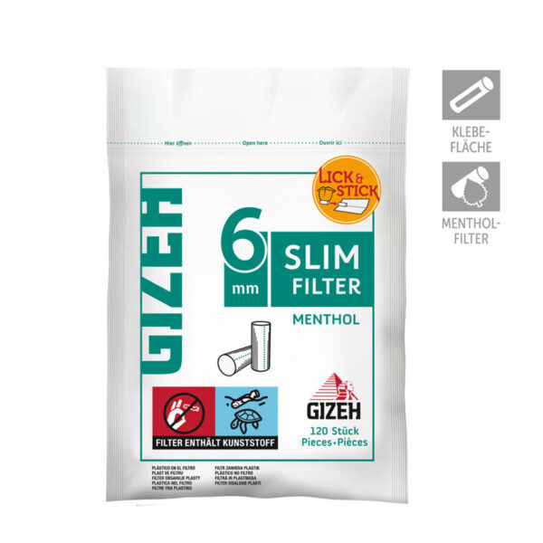 Filtros Gizeh Menthol Slim