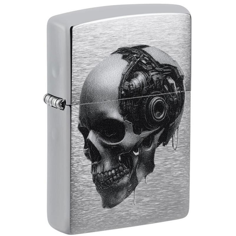 ZIPPO-200-SKULL-CYBER-CROMADO-SATIN-600 ZIPPO 200 SKULL CYBER SATIN 600 - Image 1