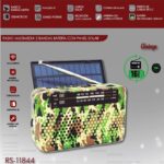 Rádio camuflado solar com dial analógico AM FM BT USB + SD - Image 2