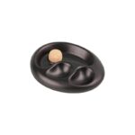 Pipe Ashtray Ceramic Oval Black 2 rests