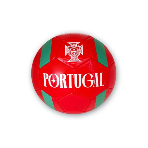 FPF Bola de Futebol Vermelha Riscas Verdes