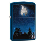 Zippo Navy Blue Color Textrue Print Flame Moon 60005662