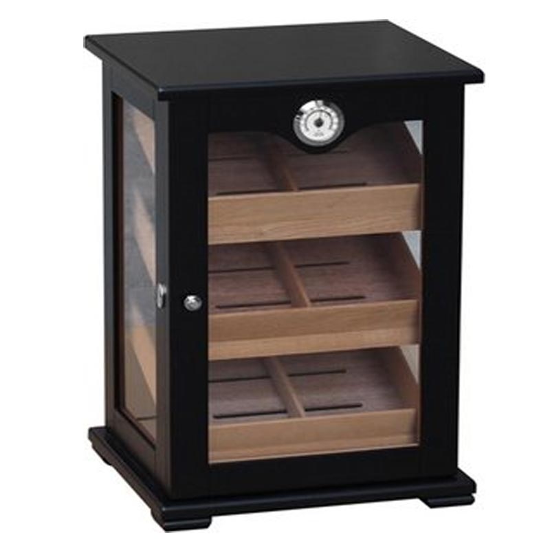 Armario-Himidificador-Preto-Mate-com-porta-de-vidro-120 Armário humidificador Preto Mate porta de vidro 120x - Image 1