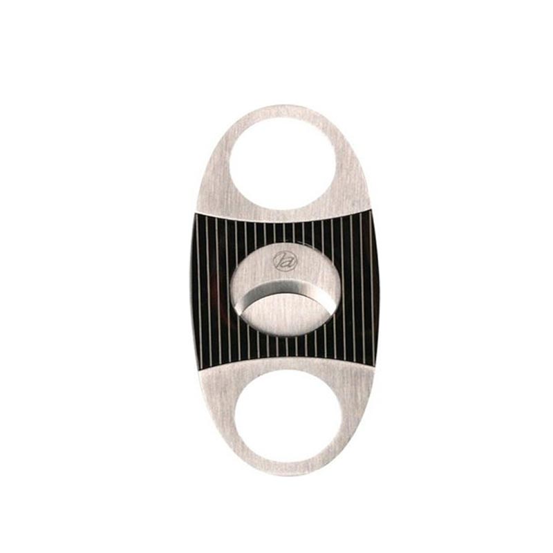 Cigar-cutter-chrome-satin-gun-stripes,-cut-22mm Cigar Cutter Stripes 22mm - Image 1