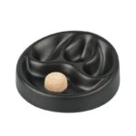 Pipe Ashtray Ceramic Oval Black 3 rests