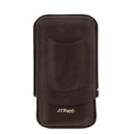 DUPONT Estojo 3 Puros Couro marrom com bolso