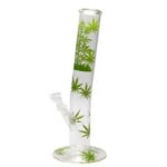 Ice-Bong Glass Leaf Jhari Hangover Bent 45cm