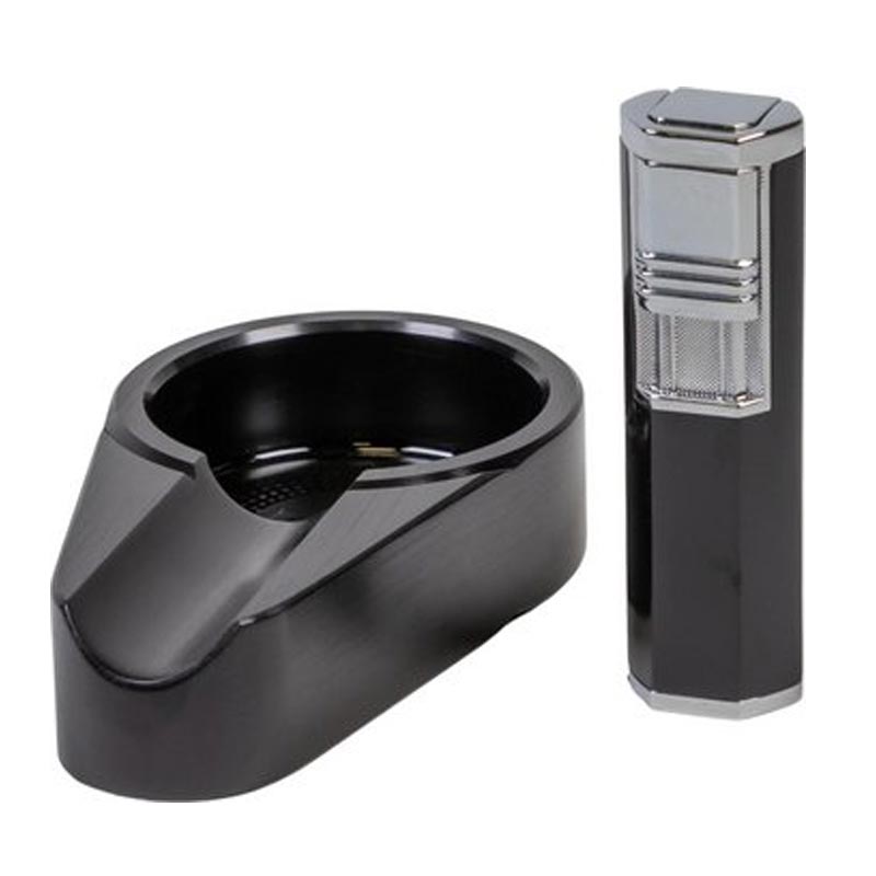Passatore-2-Jet-Flame-Set-Cigar-Ashtray Passatore 2 Jet Flame Set Cigar Ashtray - Image 1