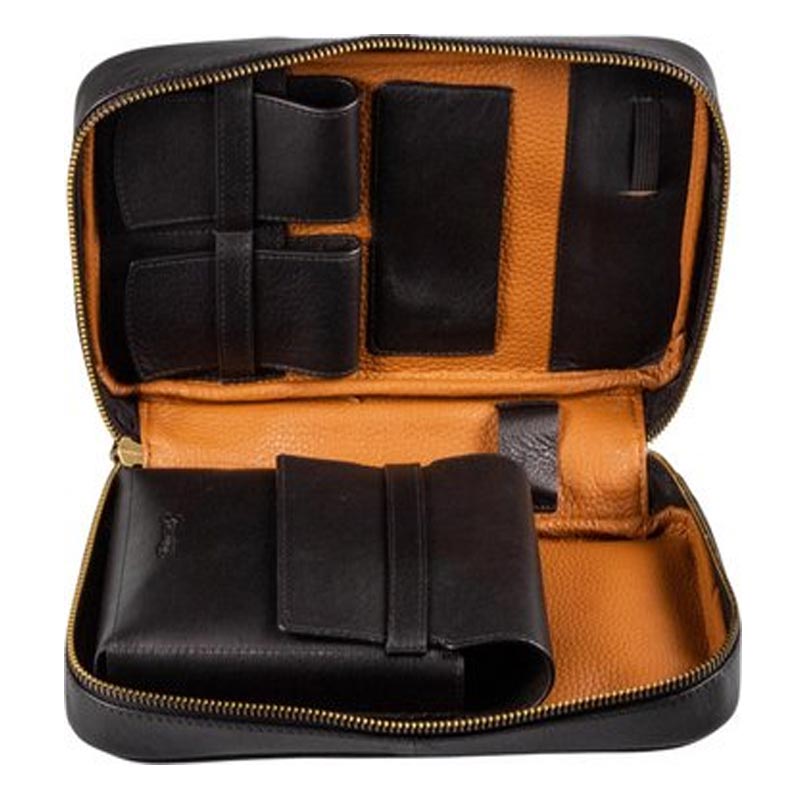 Passatore-Cigar-case-leather-black Passatore Cigar Case Leather Black - 5Cig. - Image 1