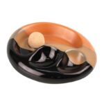 Pipe Ashtray Ceramic Oval Black/Brown with 2 Rests