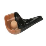 Pipe Ashtray Ceramic Pipe Shape Black Brown