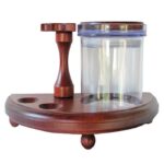 Porta Cachimbos Madeira 2x com Vaso de Vidro