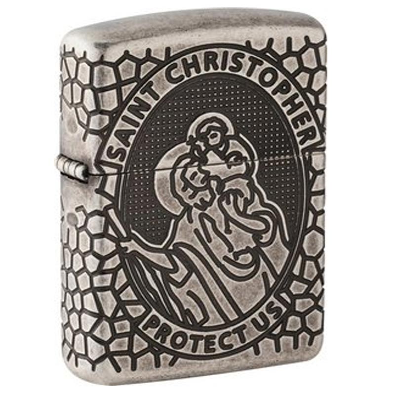 Saint-Christopher-60005200 ZIPPO Silver Antik Saint Christopher 60005200 - Image 1