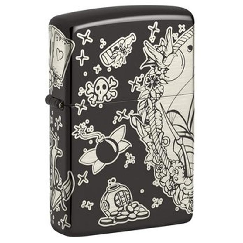 ZIPPO-Ebony-gelasert-Tattoo-Theme-60006403 Zippo Ebony Gelasert Tattoo Theme 60006403 - Image 1