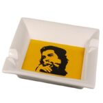 Cigar ashtray "Che" porcelain white/yellow 2 rests