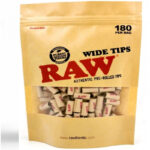 RAW PRE Rolled Wide 180 Natural Tips